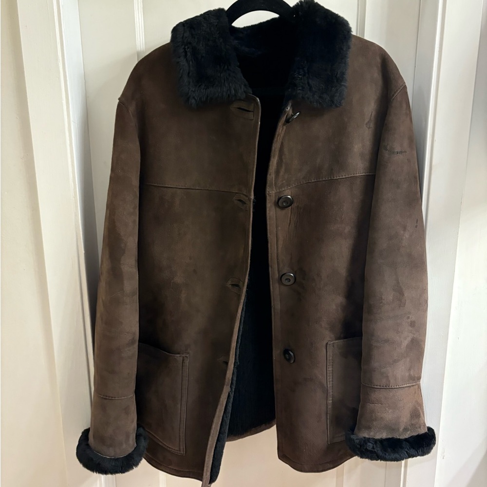 Men's Brown Shearling Coat
